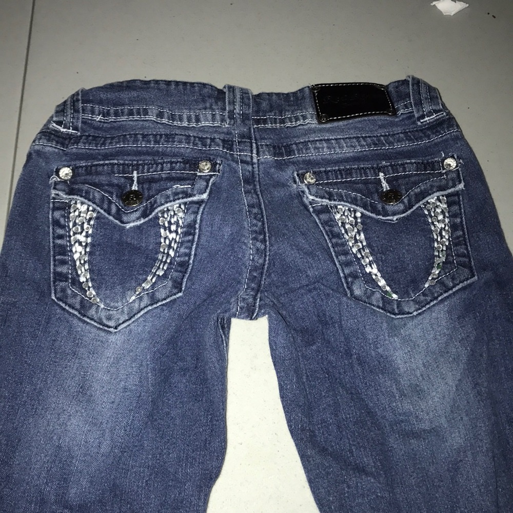 Girls Red Rivet Skinny Jeans